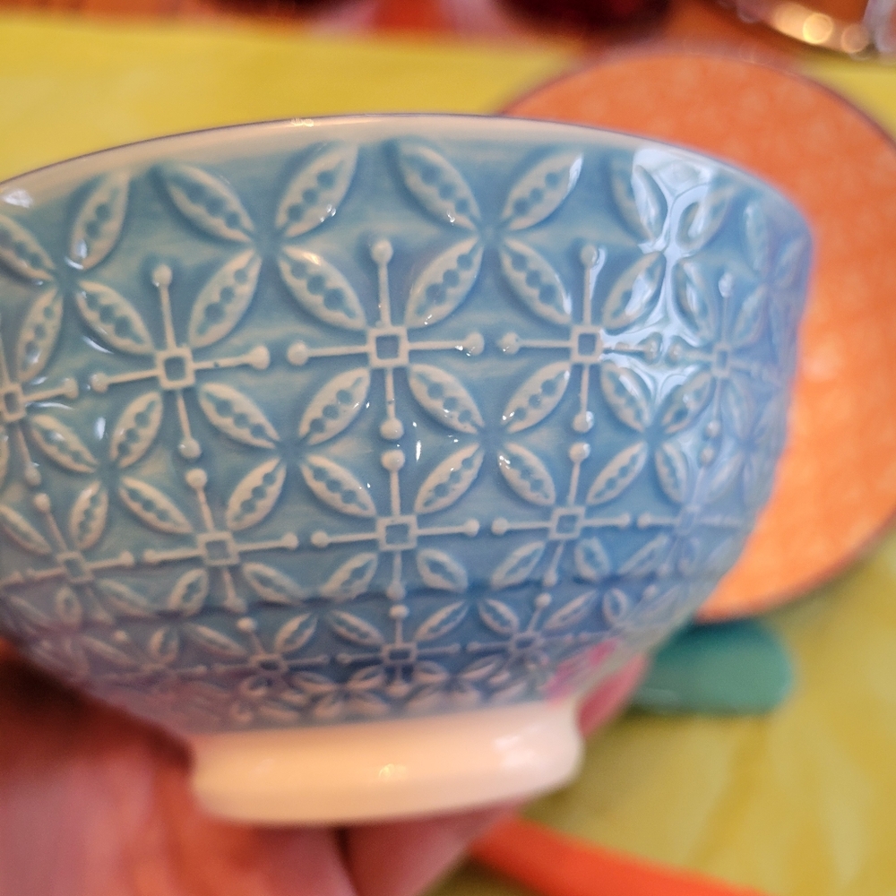 BIA Rice Ramen Cereal Soup Ice Cream Bowls ~ Blue & Orange ~ Pretty! ~ Like New! - Picture 6 of 16